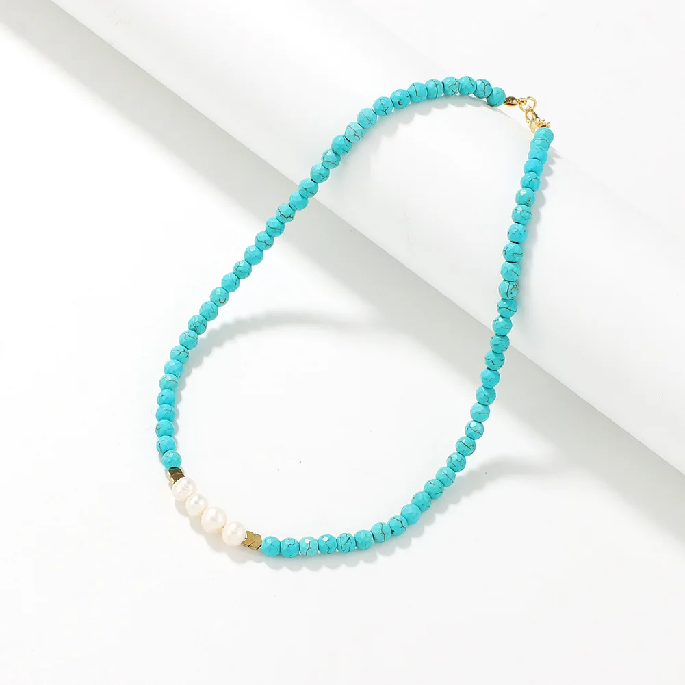 Collier Turquoise et Perle d'Eau Douce