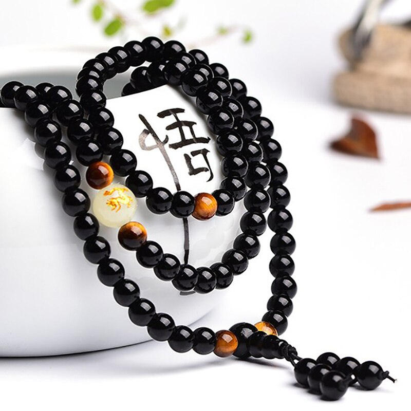 Japamala Bracelet - Dragon Onyx Noir