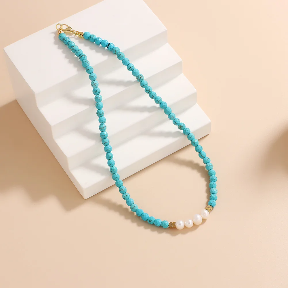 Collier Turquoise et Perle d'Eau Douce