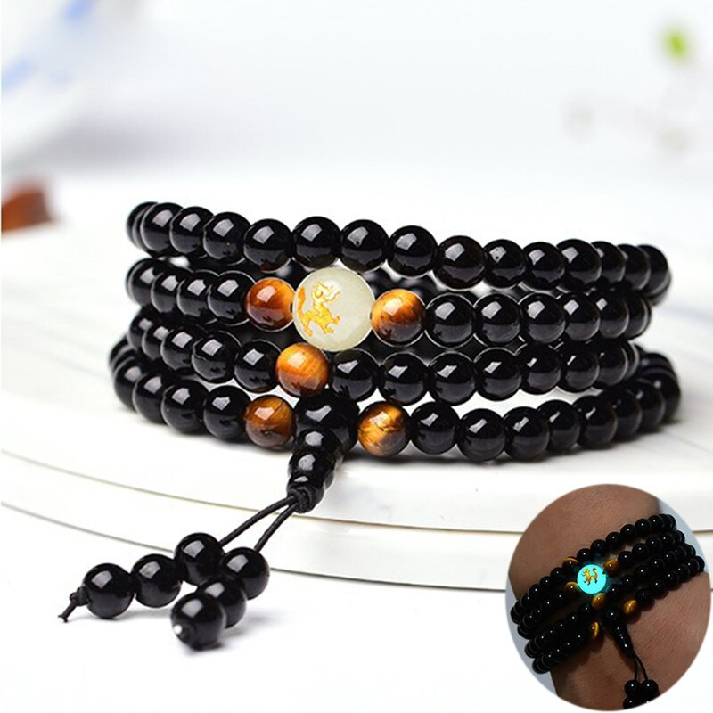 Japamala Bracelet - Dragon Onyx Noir