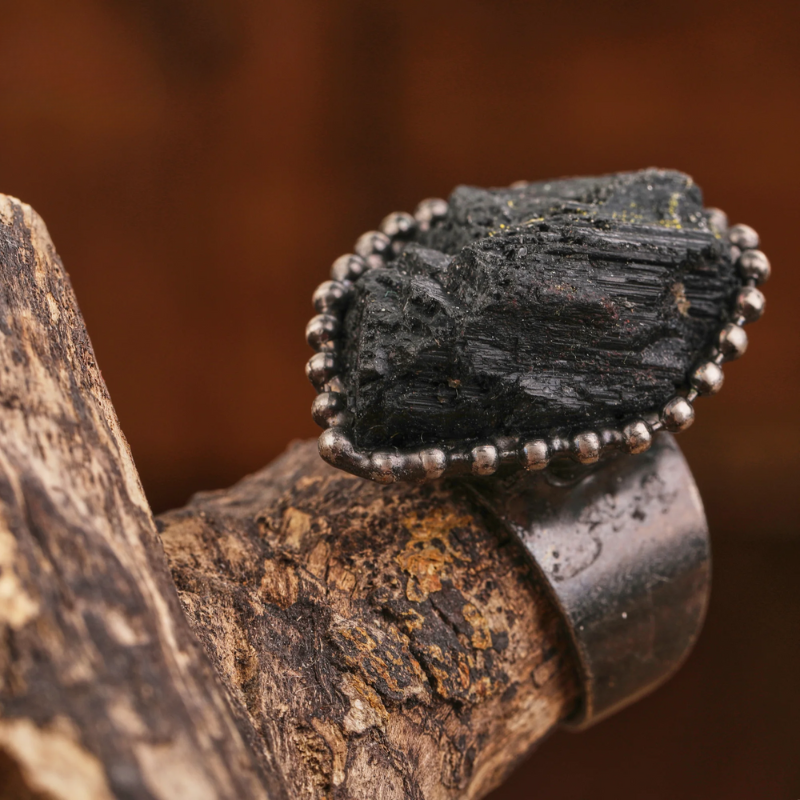 Bague de Protection en Tourmaline Noire