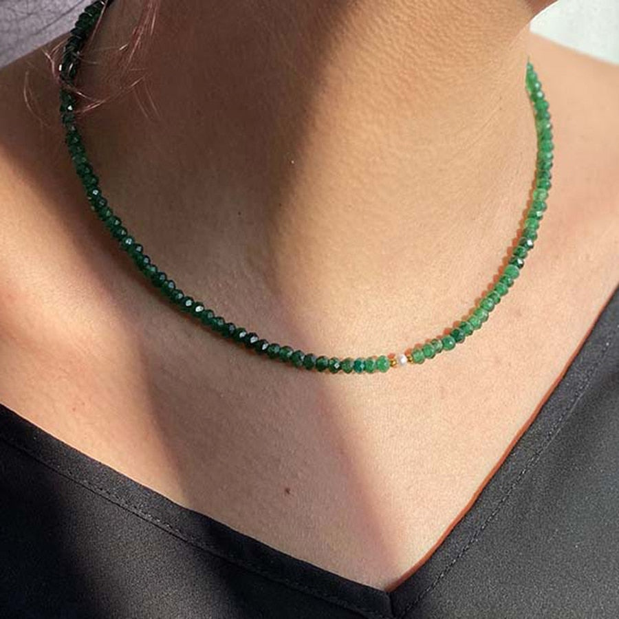 Collier Gargantilha Perle Finesse Verte