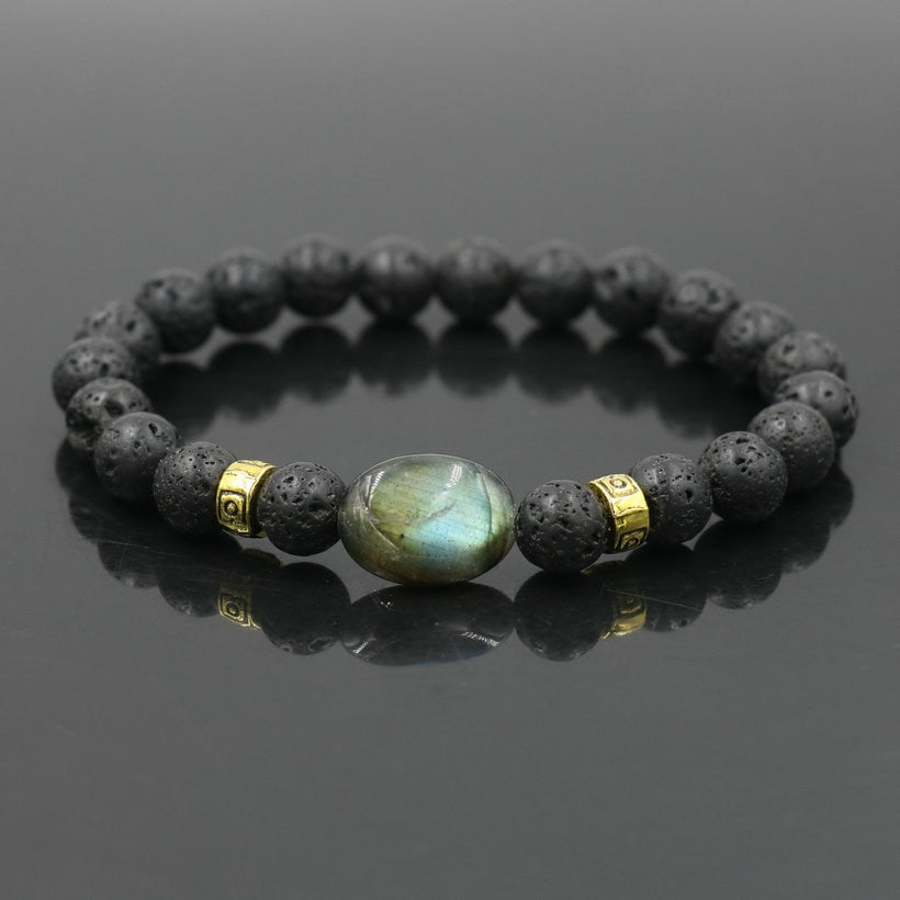 Bracelet en Hématite + Labradorite