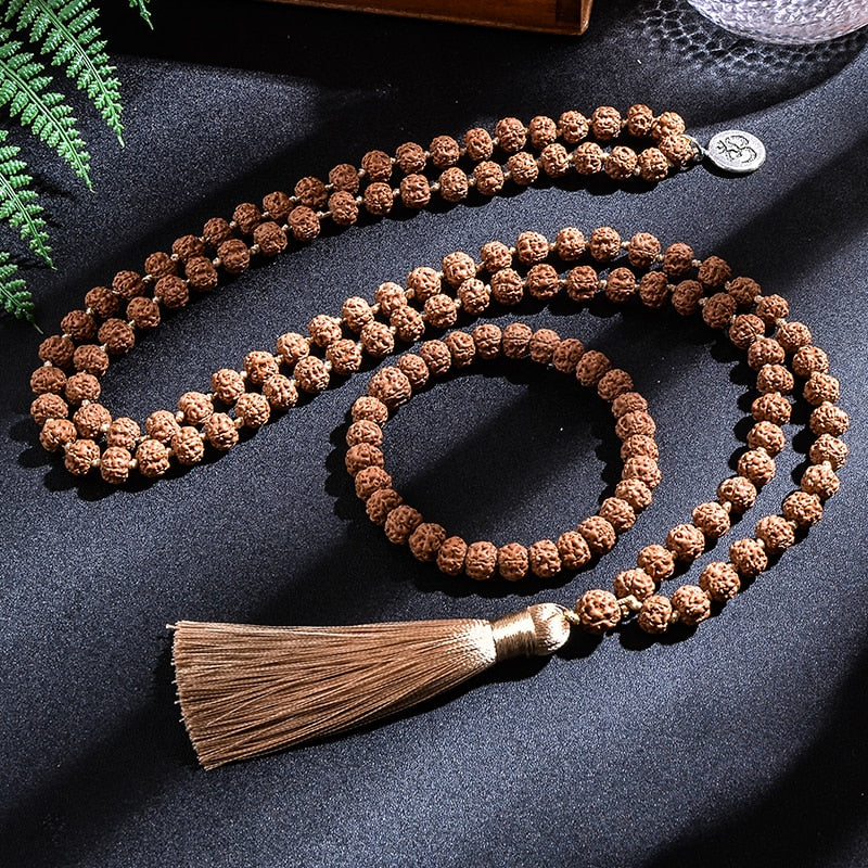 Japamala 108 Perles + Bracelet Offert - Graine de Rudraksha