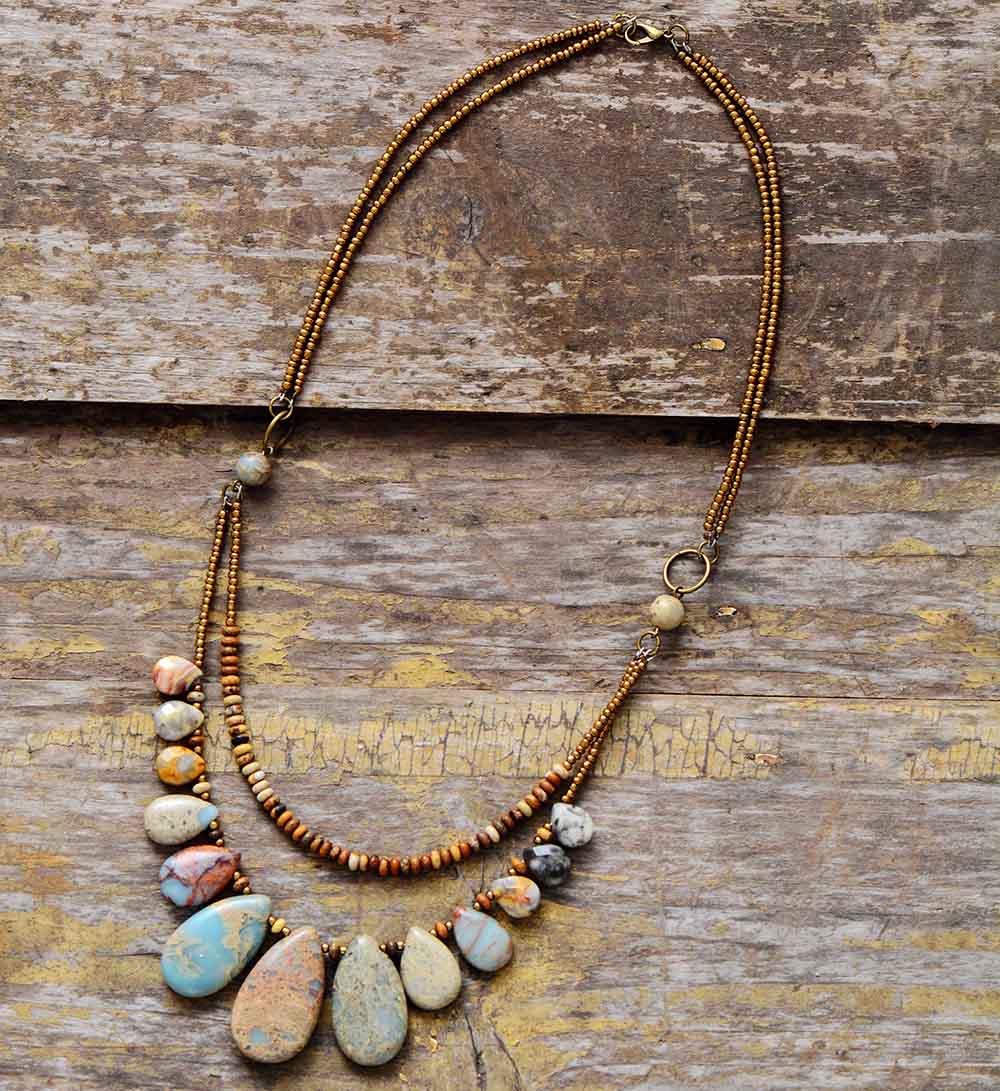 Collier Choker Agate et Jaspe