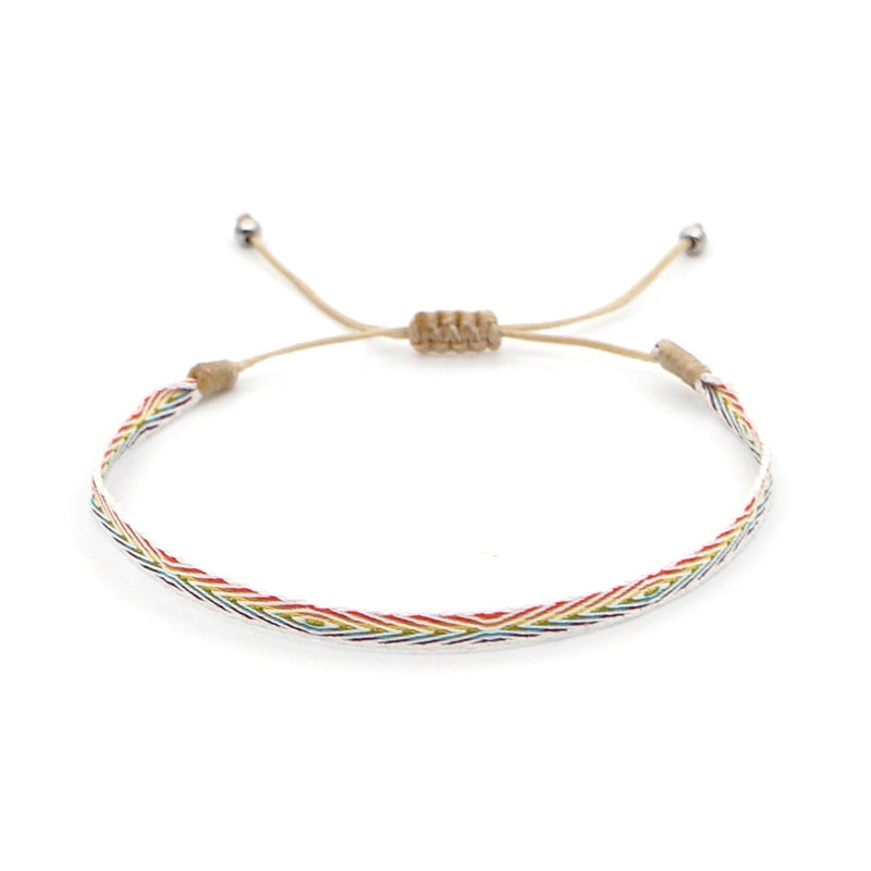 Ensemble Bouddhiste d'Amitié -Bracelets + Bracelet en Argent Tibétain