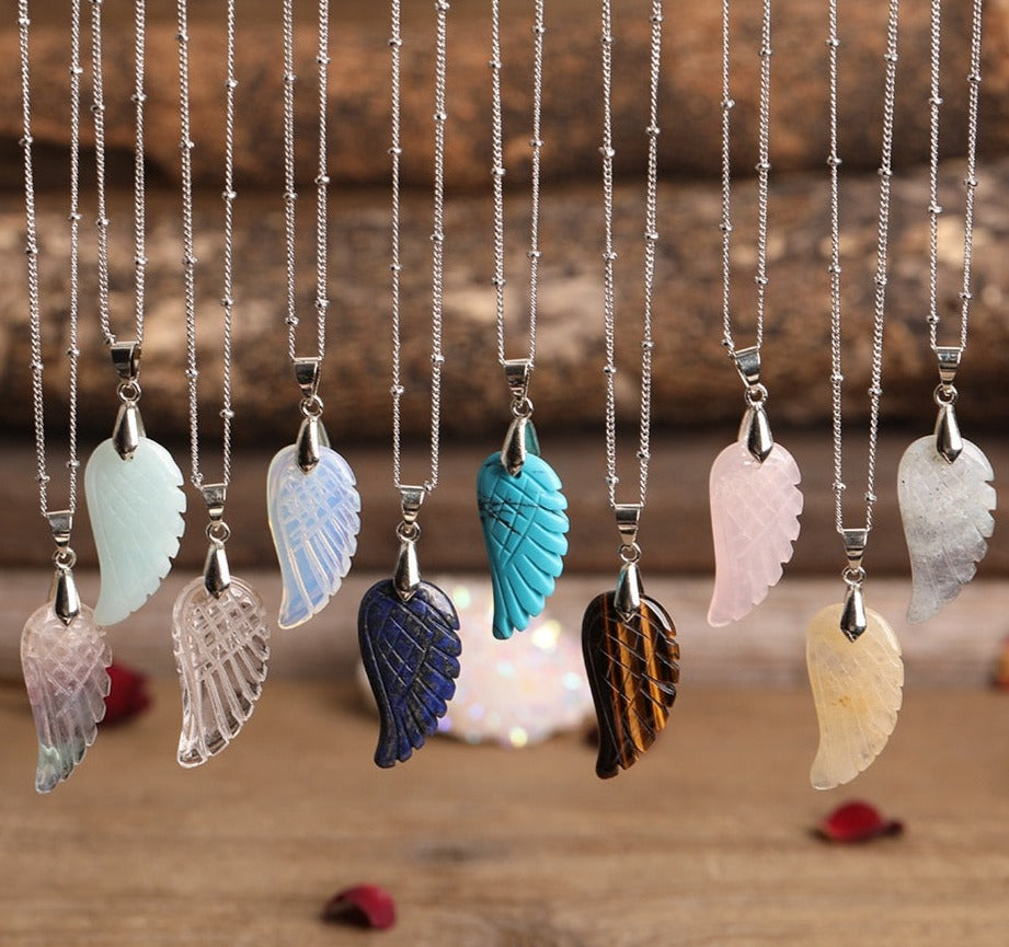 Collier en Pierres Naturelles Ailes d'Ange