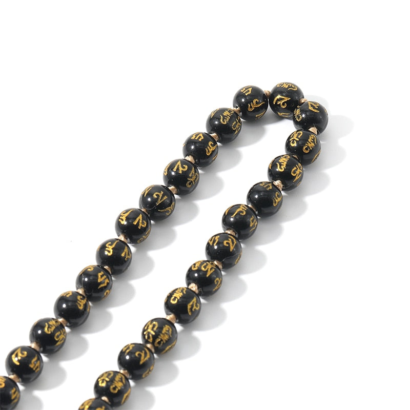 Japamala 108 Perles Obsidienne Noire + Feng Shui