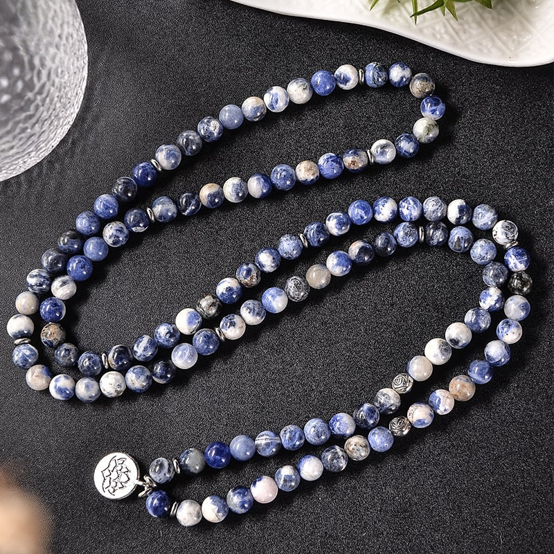 Collier Bracelet Sodalite - 108 Perles Pierres Naturelles