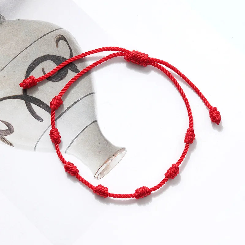 Bracelet Rouge des 7 Nœuds Kabbale : Protection et Énergie