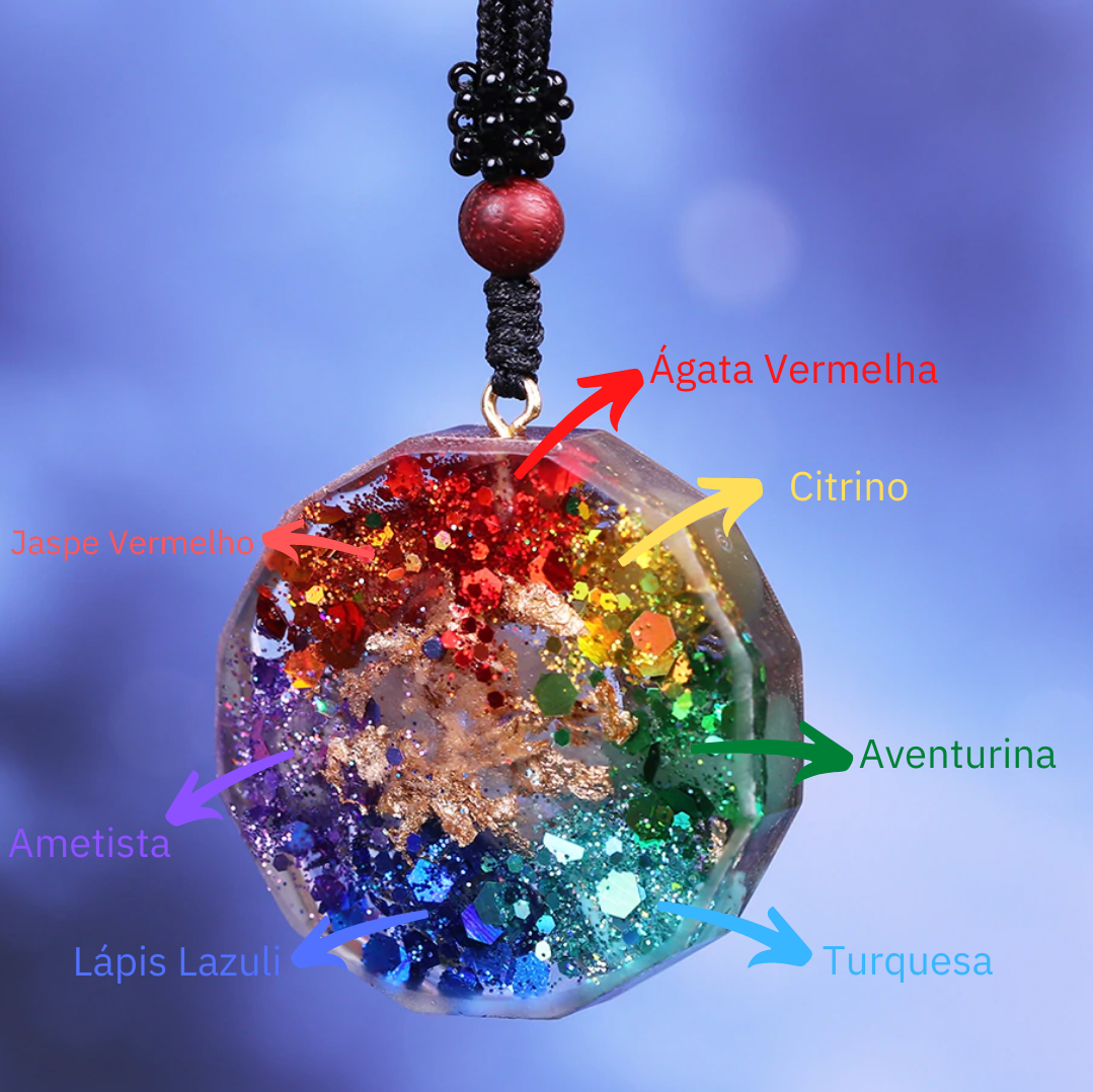 Collier Orgonite des 7 Chakras - Amulette Énergétique