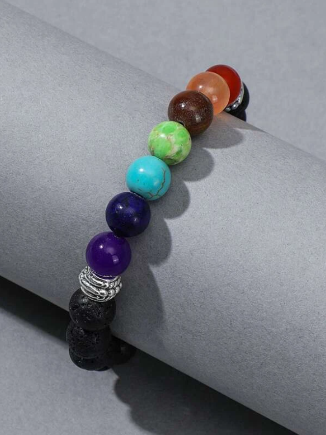 Bracelet artisanal 7 chakras + arbre de vie