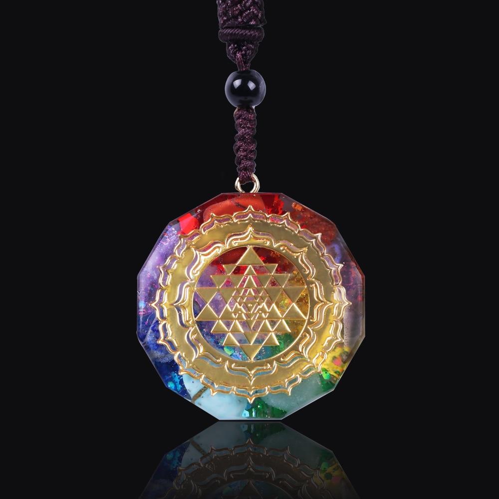 Collier Orgonite des 7 Chakras - Amulette Énergétique