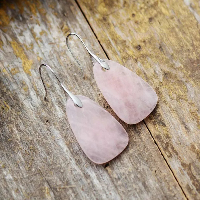 Boucles d'oreilles de l'Amour en Quartz Rose