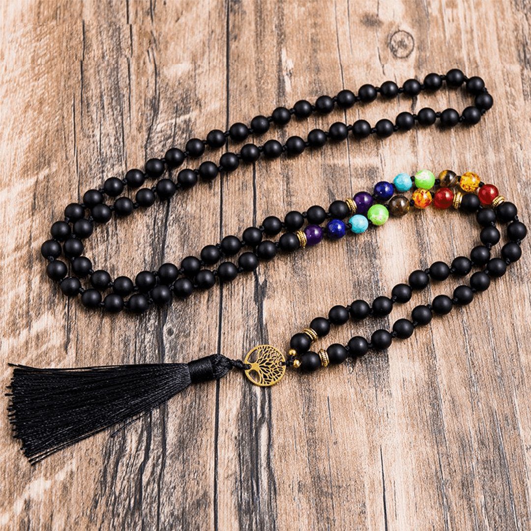 Japamala 7 Chakras et Pierre de Lave Volcanique + Bracelet Offert