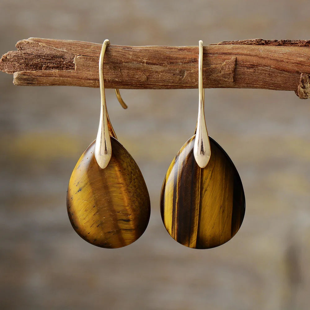 Boucles d'oreilles de Courage Œil de Tigre